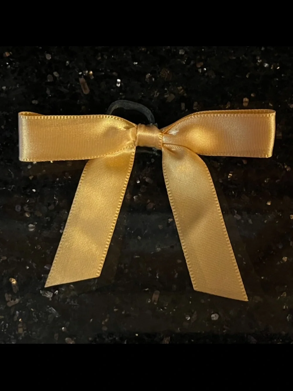 Girl's Handmade Gold Satin Ribbon Hair Bowties